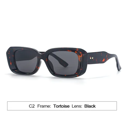 Retro Small Square Sunglasses For Women Men Fashion UV400 Protection Rectangular PC Frame Sun Glasses For Travel Daily Outing