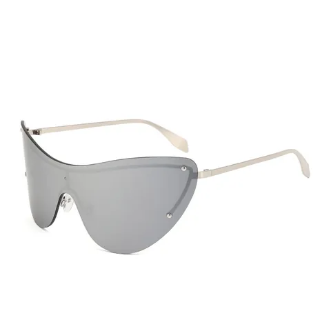 Occhiali da Sole Oversize Monoblocco Shield per Uomo Donna Montatura in Lega Lenti in Policarbonato Protezione UV400 Rivetti Sportivi