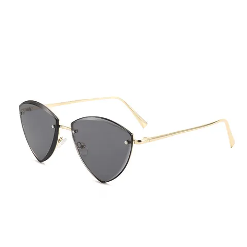 Rimless Triangle Sunglasses For Women Men Fashion Metal Frame UV400 Cat Eye Glasses Hip Hop Punk Streetwear Eyewear
