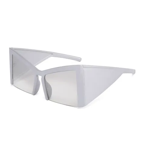 Lunettes de Soleil Femme Y2K Géométrique Irrégulier Demi-cerclé Futuriste Cyberpunk Cat Eye pour Mode Fête Voyage Extérieur