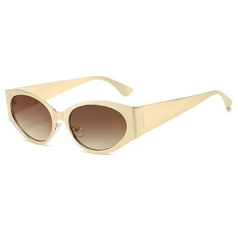 Lunettes de Soleil Punk Y2K Œil de Chat pour Femmes Hommes Monture en Métal Lentille PC Protection UV400 Rétro Futuriste Hip Hop Streetwear