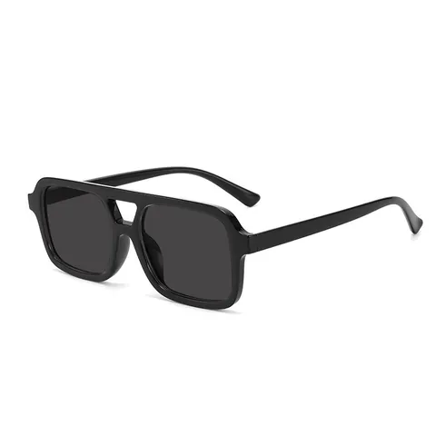 Retro Quadratische Doppelbrücke Sonnenbrille Für Damen Herren Mode Oversize UV400 Schutz Trendy PC Rahmen Brillen