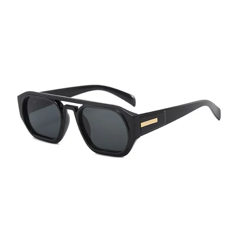 Retro Pilot Square Sunglasses For Women Men UV400 Protection PC Frame Double Bridge Fashion Oversized Eyewear