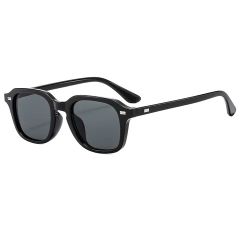 Occhiali da Sole Vintage Quadrati in PC per Uomo E Donna Protezione UV400 Occhiali Anti Luce Blu con Rivetti in Metallo