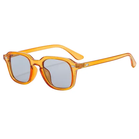 Occhiali da Sole Vintage Quadrati in PC per Uomo E Donna Protezione UV400 Occhiali Anti Luce Blu con Rivetti in Metallo