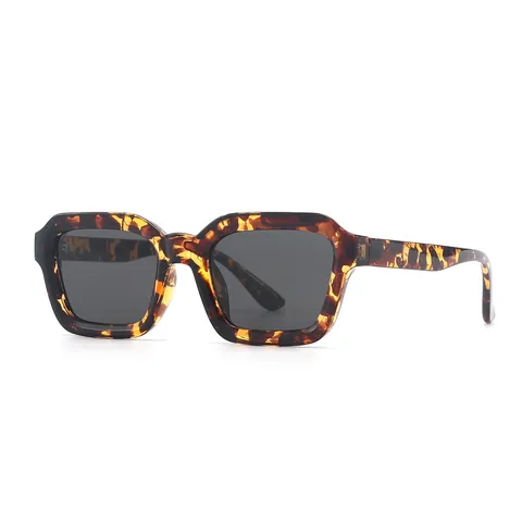 Occhiali da Sole Quadrati Retrò per Donna Protezione UV400 Montatura Piccola Occhiali alla Moda Materiale PC Nero Tartarugato Verde