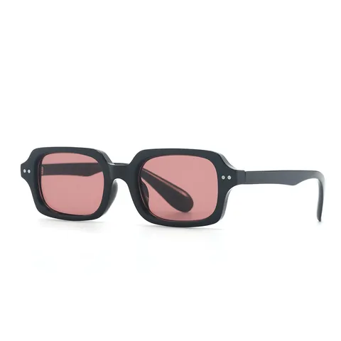 Retro Rectangle Rivet Sunglasses Women Men Square Frame UV400 Fashion Sun Glasses Stylish Street Style Sunshade Eyewear