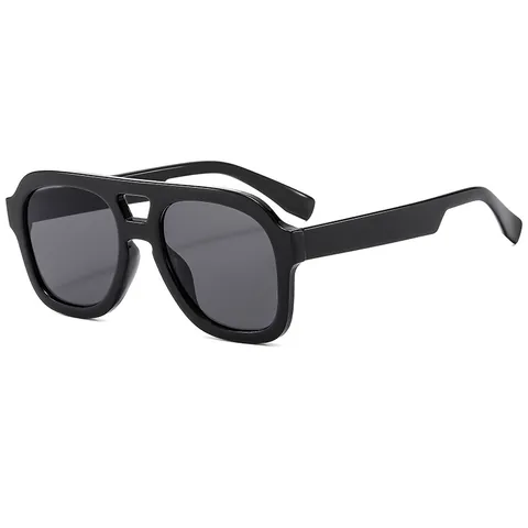 Retro Oversized Pilot Sunglasses For Women Men Fashion Double Bridge UV400 Protection PC Frame AC Lens Outdoor Sun Glasses