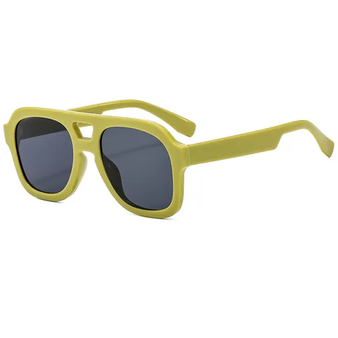 Retro Oversized Pilot Sunglasses For Women Men Fashion Double Bridge UV400 Protection PC Frame AC Lens Outdoor Sun Glasses