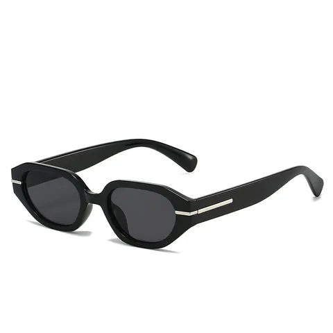 Lunettes de Soleil Rectangulaires Rétro pour Femmes Hommes Mode Protection UV400 Monture en PC Garniture Métallique Lunettes de Designer Décontracté Extérieur Voyage