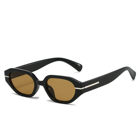 Lunettes de Soleil Rectangulaires Rétro pour Femmes Hommes Mode Protection UV400 Monture en PC Garniture Métallique Lunettes de Designer Décontracté Extérieur Voyage