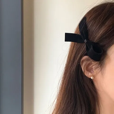 Koreaanse Stijl Zwarte Fluweel Onregelmatige Strik Haarklem Voor Dames Vintage Y2K Zoete Strik Haarsieraden