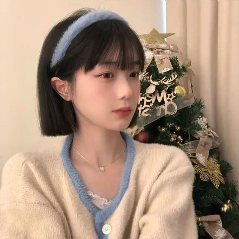 Diadema Acolchada de Felpa Estilo Coreano Piel Sintética Banda para el Cabello Gruesa para Mujer Accesorios de Invierno
