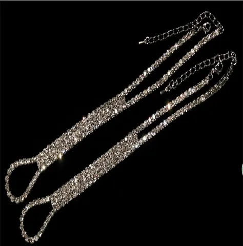 Bohemian Strass Barfuß Sandalen Fußkettchen Legierung Kette Zehenring Fußschmuck Für Strand Hochzeit Damen Gold Silber Slave Fußkette