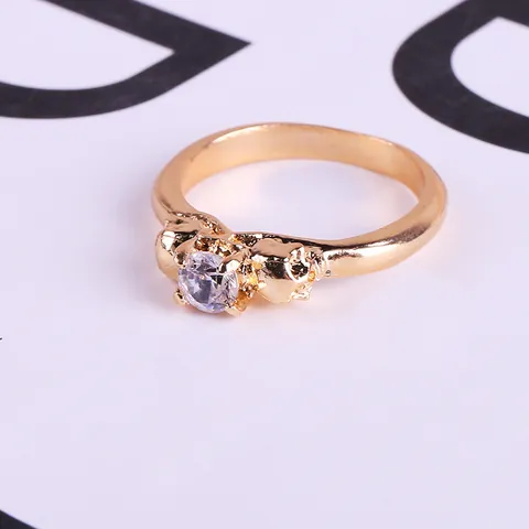 Gothic Skull Ring For Women Punk Alloy Rhinestone Inlaid Clear Zirconia Gold Silver Rose Gold Plated Finger Ring Jewelry