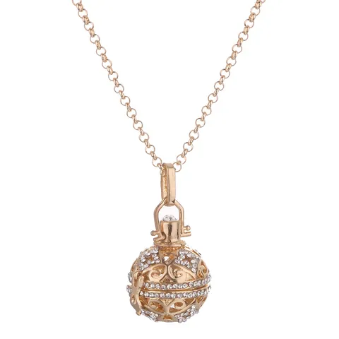 Vintage Legierung Strass Hohl Laterne Anhänger Halskette Für Damen Filigran Aromatherapie Käfig Medaillon Retro Pullover Kette Schmuck