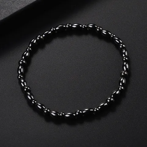 Minimalist Black Hematite Magnetic Anklet For Women Men Geometric Bead Healing Health Care Magnetic Therapy Anklet Jewelry