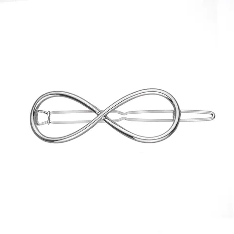 Pinzas Para El Pelo De Aleación Con Símbolo De Infinito Minimalista Para Mujer Clips Laterales De Metal Geométricos Dorado Plateado Negro Mate Pulido Accesorios Para El Cabello
