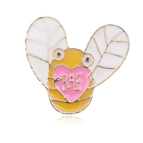 Broches de Esmalte de Animales de Moda Aleación Abeja Corazón BAE Paloma Pájaro Alfileres de Solapa Chapados en Oro Accesorios de Joyería Para Mujeres Niños Regalo