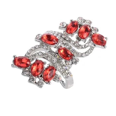 Bague Luxueuse Vintage en Alliage Forme de S Avec Strass Et Pierre Gemme Artificielle Ovale Colorée pour Femme Bijoux de Fête Mariage