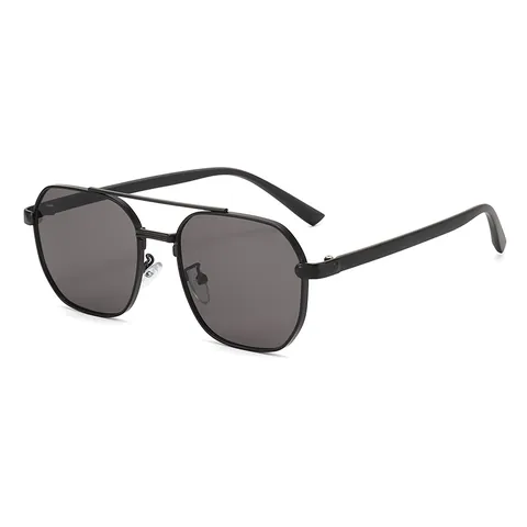 Fashion Polygon Double Bridge Metal Frame Sunglasses For Women Men Vintage UV400 Protection Polygon Shape Sun Glasses Versatile Outdoor Eyewear