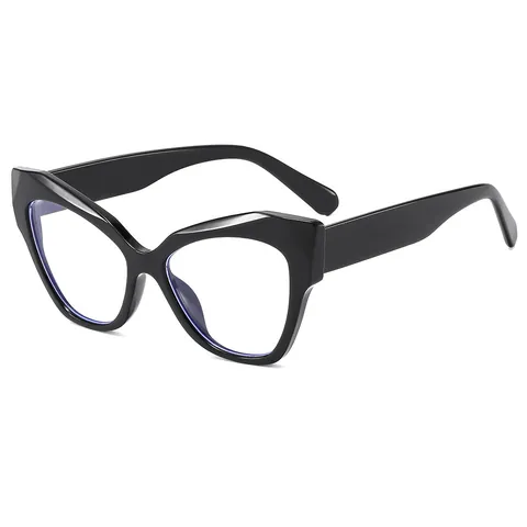 Women Cat Eye Blue Light Blocking Glasses PC Frame Vintage Oversized Fashion Optical Eyewear Frames For Daily Office Party