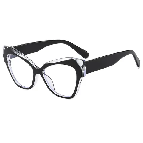 Women Cat Eye Blue Light Blocking Glasses PC Frame Vintage Oversized Fashion Optical Eyewear Frames For Daily Office Party