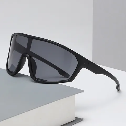 Unisex Oversized One Piece Lens Sport Sunglasses UV400 Protection Windproof Cycling Running Goggles PC Frame Outdoor Eyewear