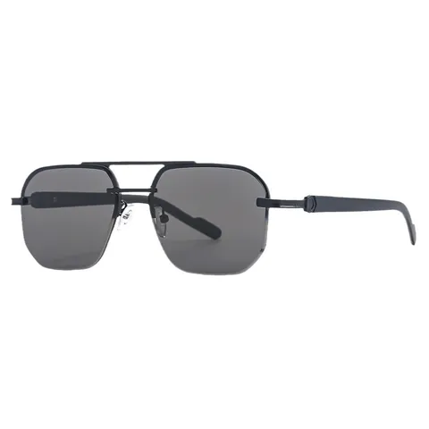 Lunettes de Soleil à la Mode en Métal à Double Pont Protection UV400 Montature Carrée Vintage pour Hommes Femmes Voyages