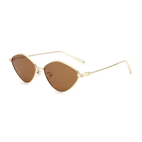 Gafas de Sol Geométricas Cat Eye Para Mujer Montura de Metal Protección UV400 Moda Rombo Hexágono Gafas de Sol Tendencia