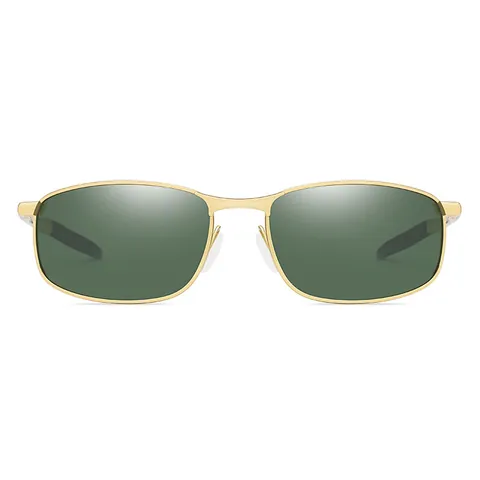 Occhiali da Sole Polarizzati da Uomo Classici Quadrati Montatura in Metallo Protezione UV400 Per Guida Pesca Sport All'aperto Moda Casual