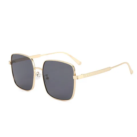 Fashion Large Square Metal Frame Sunglasses For Women Men Vintage Gradient PC Lens UV400 Sun Protection Trendy Eyewear Travel