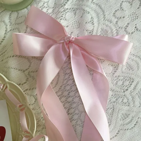 Elegant Satin Ribbon Bowknot Hair Clip Elastic Hair Rope With Long Streamers Balletcore Hair Accessories For Women Girls