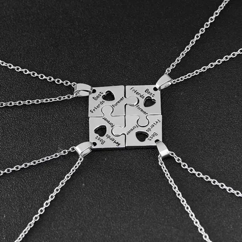 Best Friends Forever Puzzle Teil Herz Anhänger Halsketten Legierung Silber Freundschaft Schmuck Geschenke Für Damen Teenager