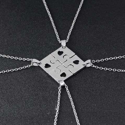 Best Friends Forever Puzzle Teil Herz Anhänger Halsketten Legierung Silber Freundschaft Schmuck Geschenke Für Damen Teenager