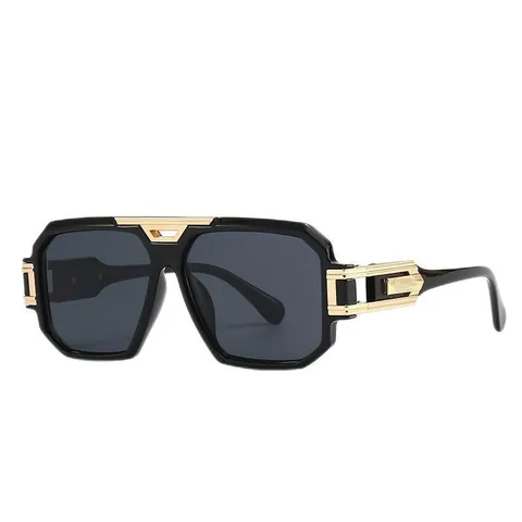 Oversized Square Sunglasses UV400 Protection Retro Luxury Metal Hollow Decor PC Frame Gradient Lens For Women Men Eyewear