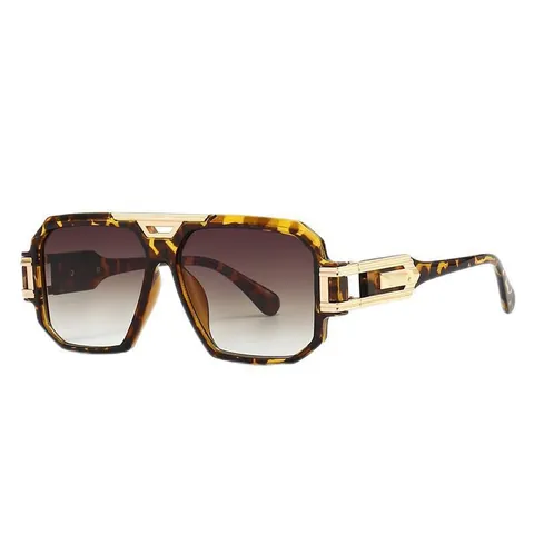 Oversized Square Sunglasses UV400 Protection Retro Luxury Metal Hollow Decor PC Frame Gradient Lens For Women Men Eyewear