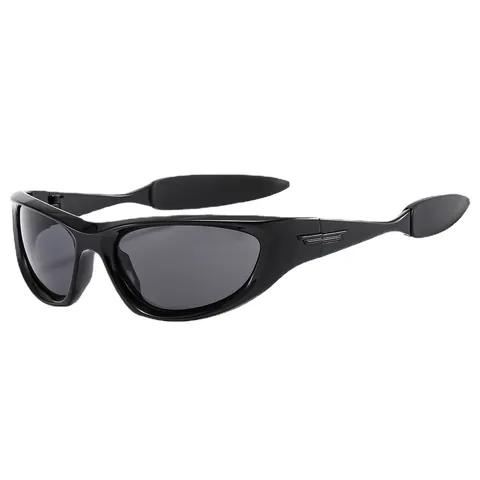 Y2K Wrap Around Sports Sunglasses For Men Women UV400 Protection Trendy Cycling Fashion Shield Eyewear With Metallic Trim Decoration
