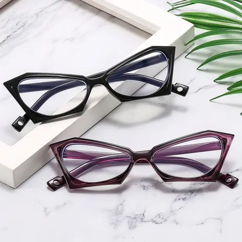 Occhiali Montatura Occhio di Gatto Anti-Luce Blu Donna Geometrici Retrò Policarbonato per Computer Gioco Festa Occhiali da Vista