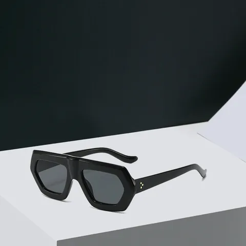 Fashion Oversize Geometric Hexagonal Sunglasses For Women Retro Flat Top PC Frame UV400 Sun Glasses Trendy Party Eyewear