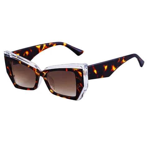 Mode Katzenaugen Quadratischer Rahmen Sonnenbrille Für Damen UV400 Schutz Verlaufslinsen Trendy Designer Oversized Brillen