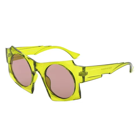 Geometric Irregular Oversized Sunglasses For Women Fashion UV400 Protection Square PC Frame Trendy Street Wear Eyewear