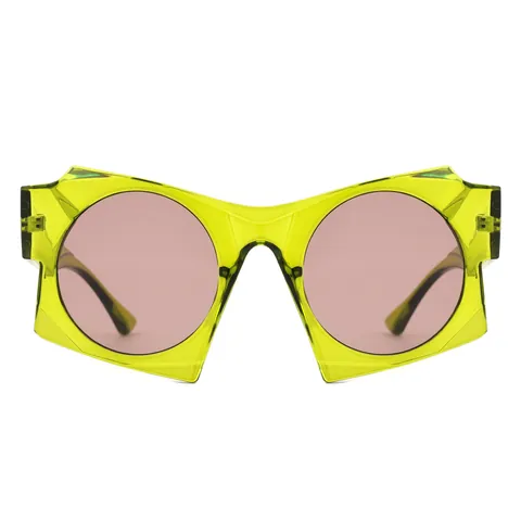 Geometric Irregular Oversized Sunglasses For Women Fashion UV400 Protection Square PC Frame Trendy Street Wear Eyewear
