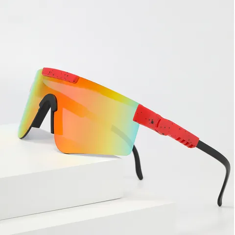 Polarized Sport Sunglasses One Piece Shield Lens UV400 Cycling Glasses For Men Women Outdoor Splatter Frame Eyewear