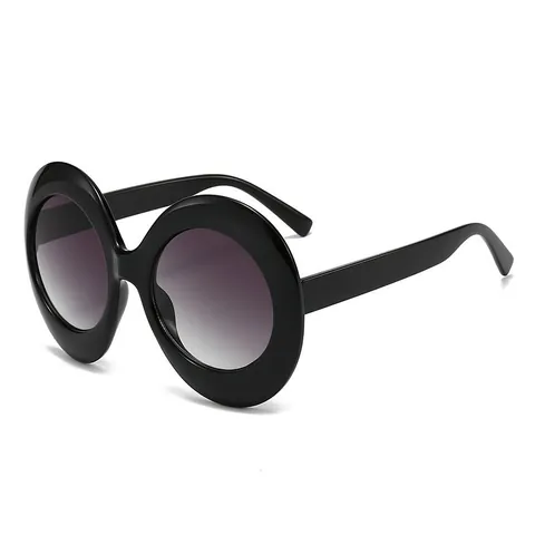 Trendige Oversize Runde Sonnenbrille Für Damen UV400 Schutz PC Rahmen Verläuf Gläser Retro Mode Streetwear Brille
