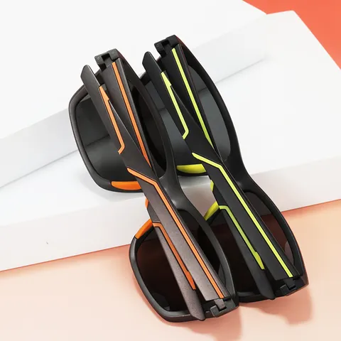 Sport Gepolariseerde Zonnebril Voor Dames Heren UV400 Bescherming PC Montuur TAC Lens Outdoor Fietsen Rijden Vierkant Trendy Zonnebril
