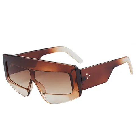 Damen Oversized Sonnenbrille Einteilige Shield Sonnenbrille Nieten PC Rahmen UV400 Mode Geometrische Retro Quadratische Sonnenbrille Für Reisen