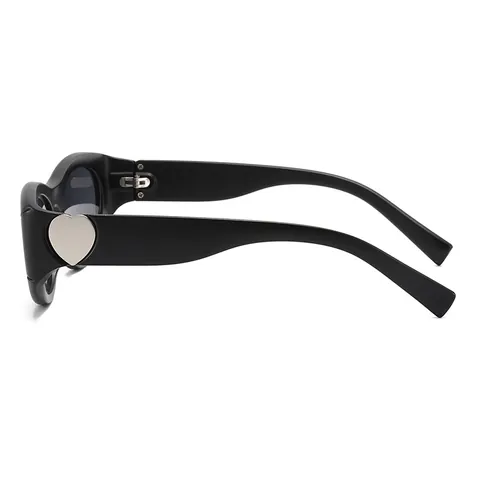 Occhiali da Sole Cat Eye Vintage da Donna Decorazione in Metallo a Cuore Protezione UV400 Montatura PC Ovali Moda