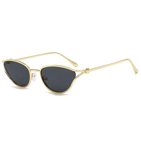 Dames Cat Eye Zonnebril Metalen Driehoekig Frame Retro Knoop Mode Shades UV400 Bescherming Vintage Luxe Zonnebril Vrouwen Trendy Sieraden