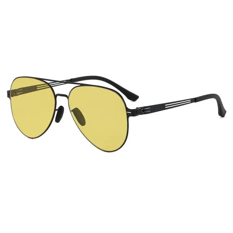 Classic Stainless Steel Aviator Sunglasses For Men Women Double Beam UV400 Protection Driving Fashion Sun Glasses